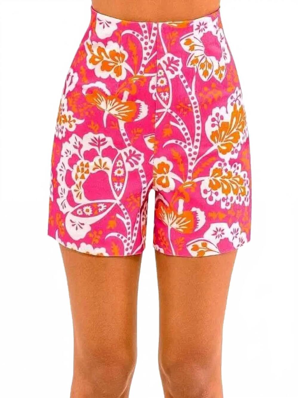 NEW GRETCHEN SCOTT women's shorty shorts in orange/pink